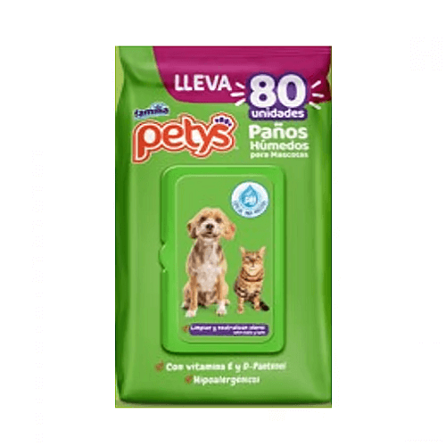 PAÑITOS HUMEDOS PETYS X 80 UND