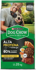Comida Para Perros Purina Dog Chow Alta Proteína X 20 Kg