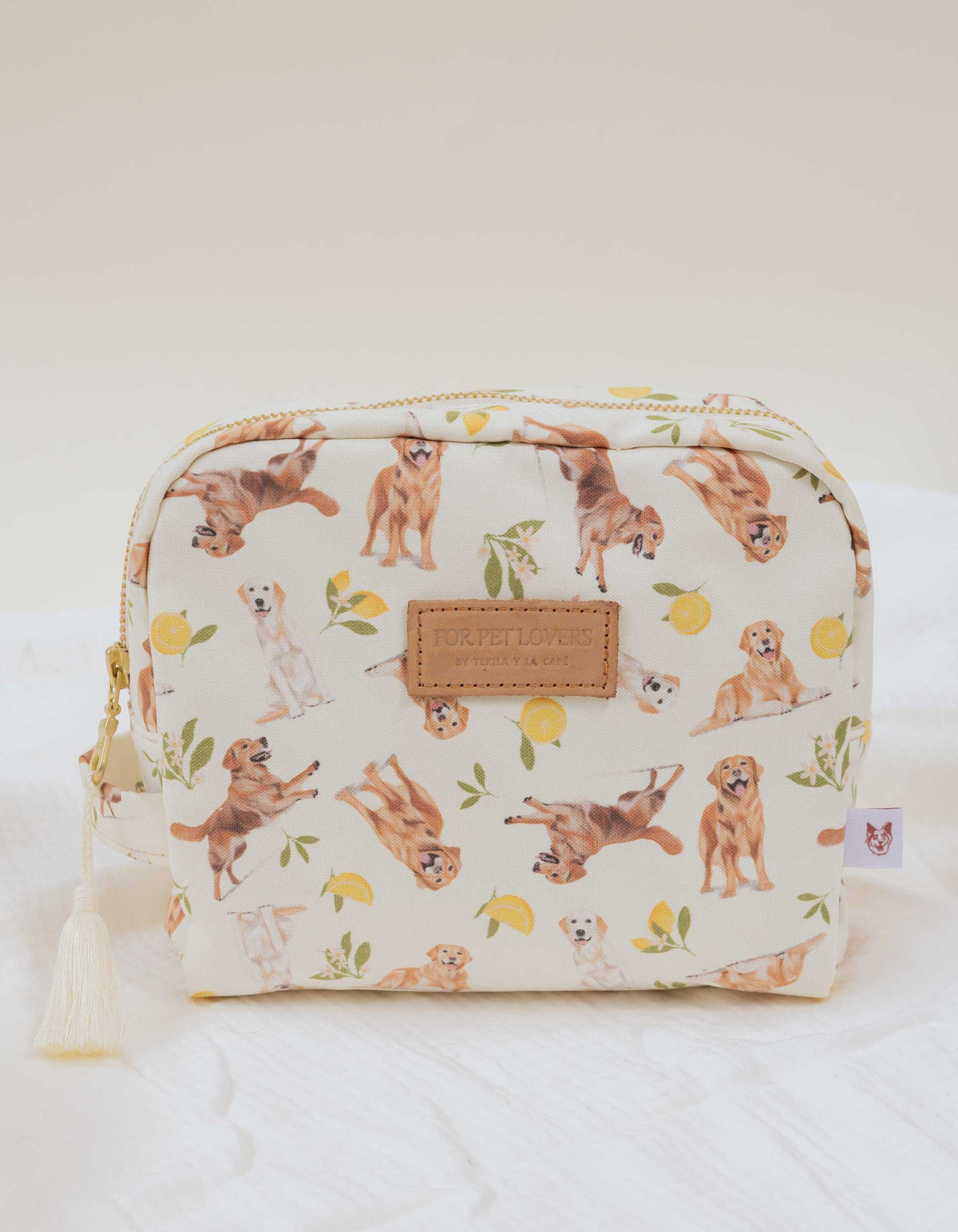 Cosmetiquera Golden Retriever Limones