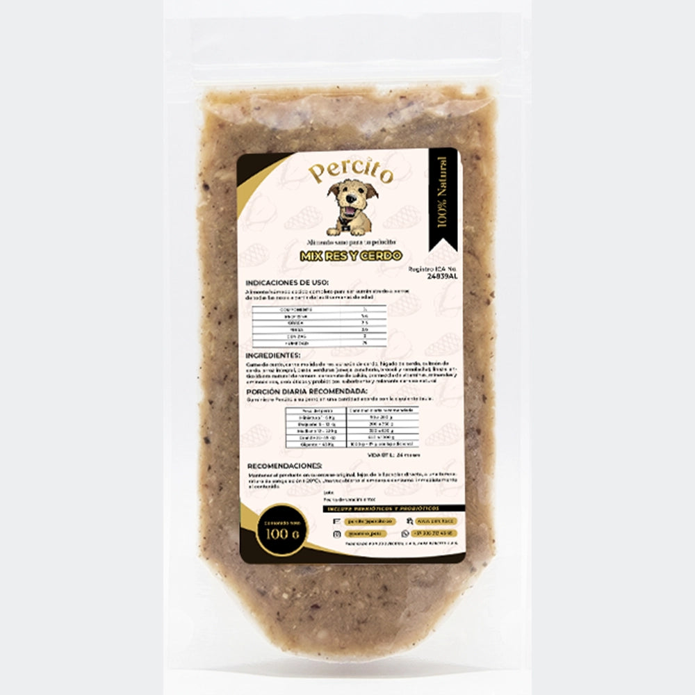 MIX RES Y CERDO X 100 GR BOLSA PERCITO