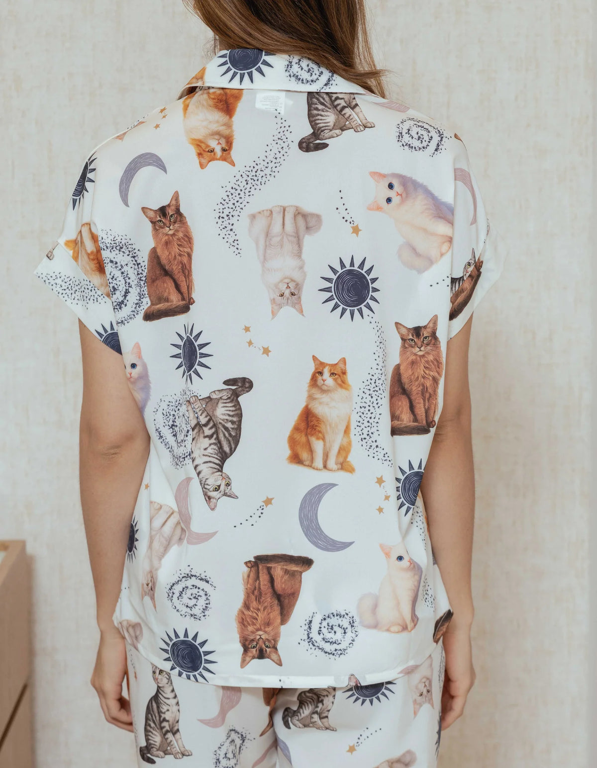 Pijama Pantalón Gatos Majestuosos Marfil