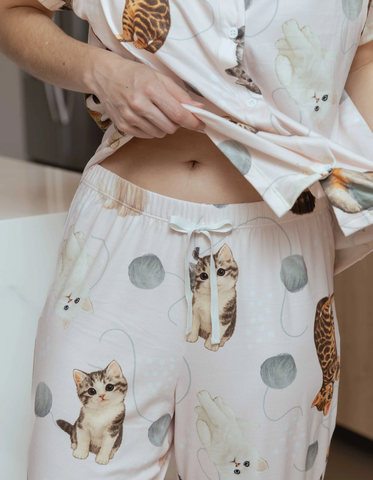 Pijama Pantalón Gato Bebé Rosado