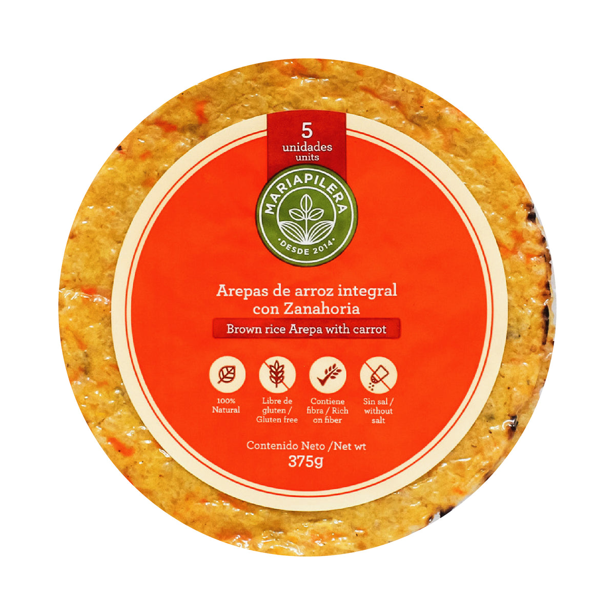 AREPAS DE ARROZ INTEGRAL CON ZANAHORIA MARIAPILERA