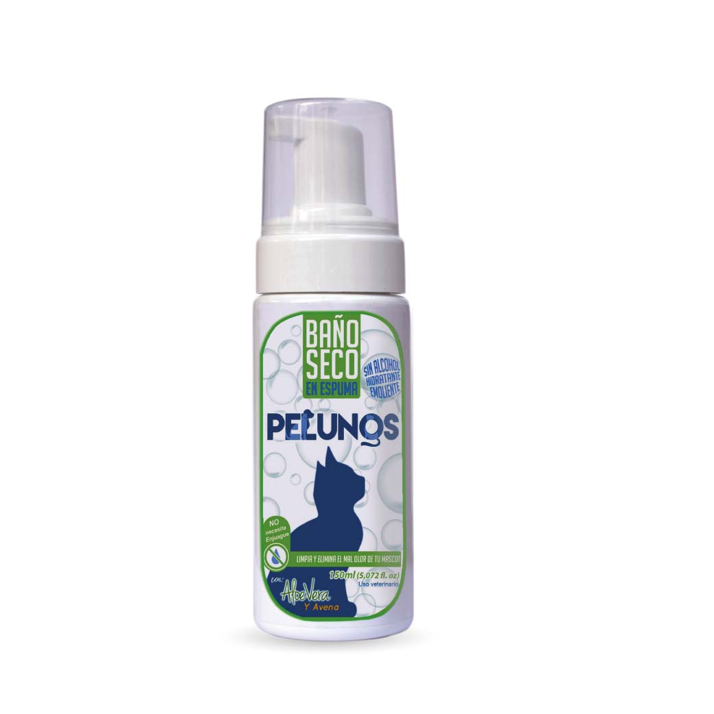 PELUNOS BAÑO SECO EN ESPUMA GATOS FCO X 150 ML