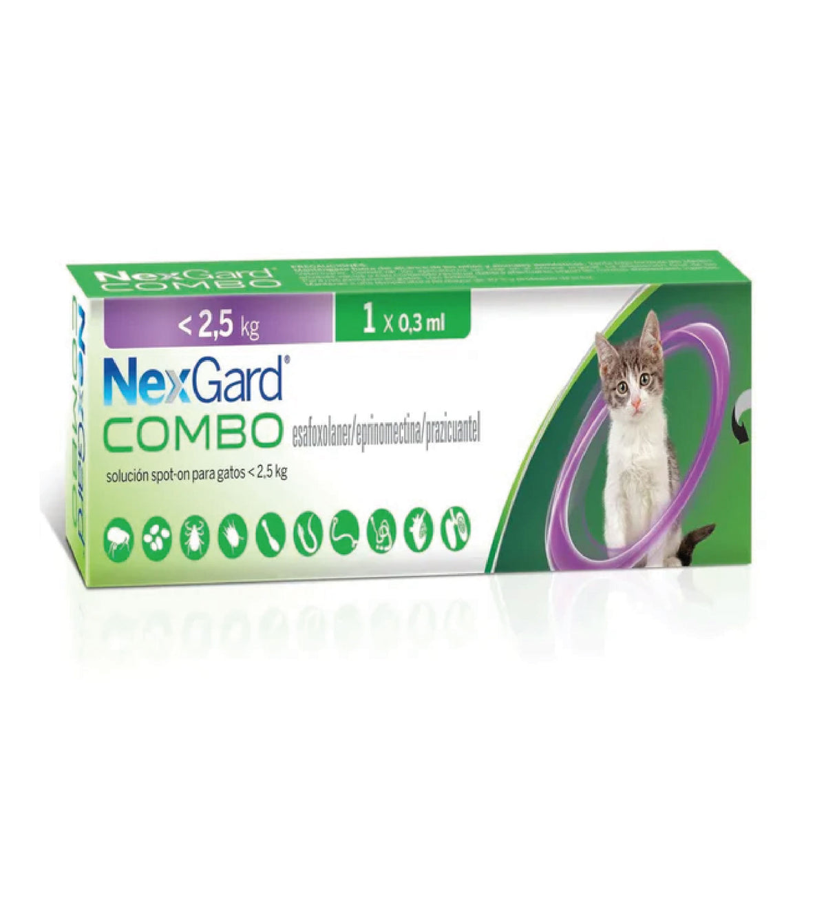 Antipulgas Nexgard Combo para Gatos S de 2 Kg Una sola 1 Dósis