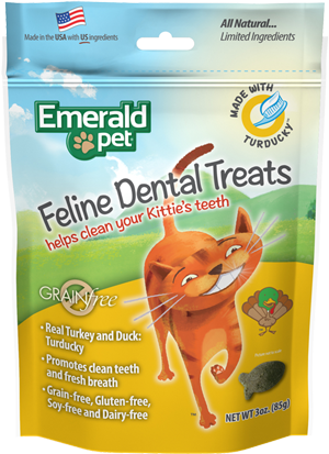 Feline Dental Treats Snack para Gatos Emerald Pet 3oz