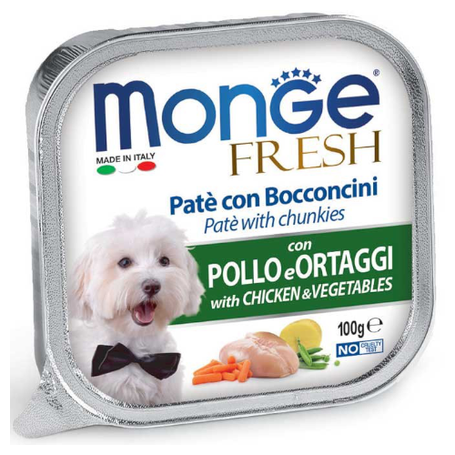 Monge Fresh Paté de Pollo y Verduras Alimento para Perros 100gr