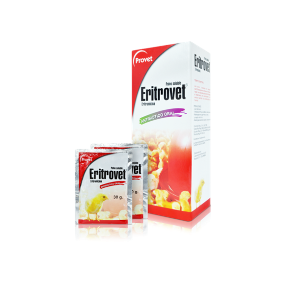 Eritrovet Antibiótico Avícola Provet Sobre 30gr