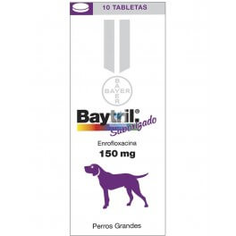 Baytril Antibiótico para Perros Grandes 150mg Bayer