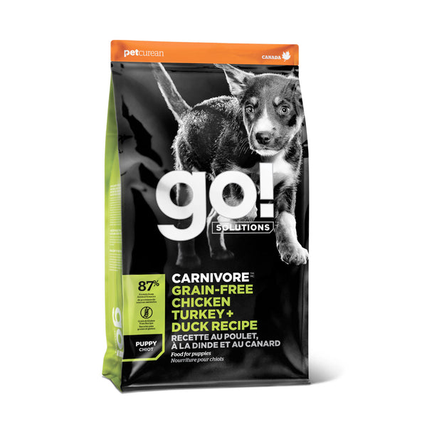 GO! Solutions Cachorro Carnivore Sin Grano Pollo Pavo Pato Alimento para perro