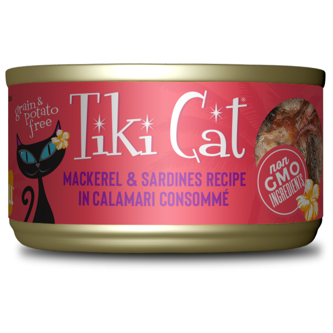 Grill Caballa Y Sardina En Sopa De Calamar 80Gr Lata Tiki Cat