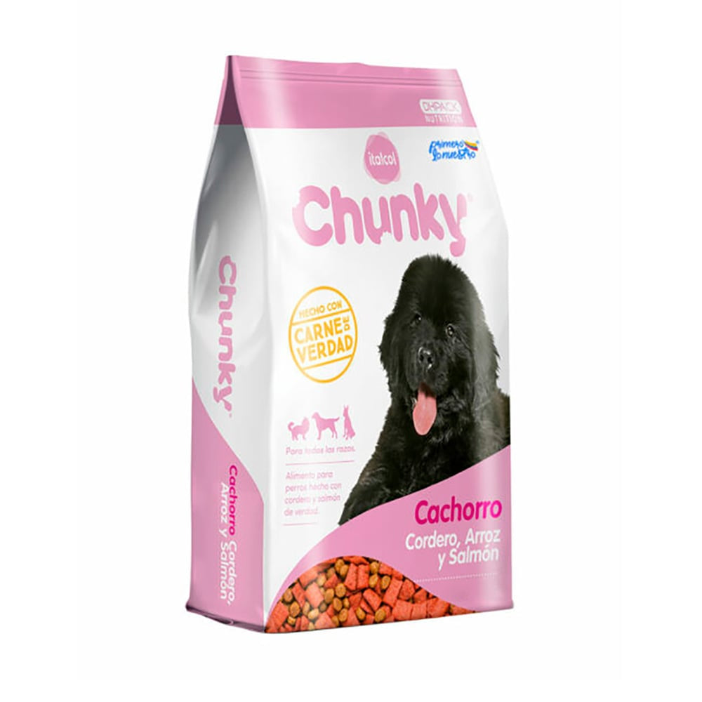 Chunky Cachorro Cordero Arroz y Salmón Todas las Razas Alimento para Perros Italcol