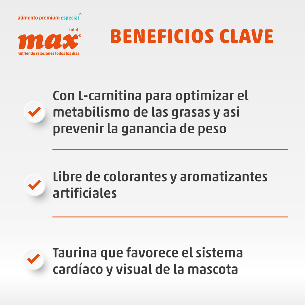 Max Cat Adultos Castrados Alimento para Gatos Total