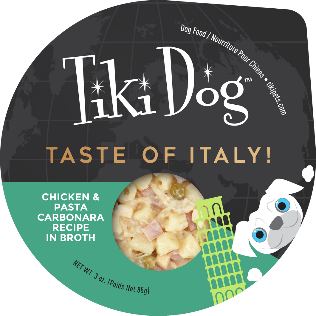 Taste Of Italy Pollo Y Pasta Carbonara 85Gr Bandeja Tiki Dog Petit