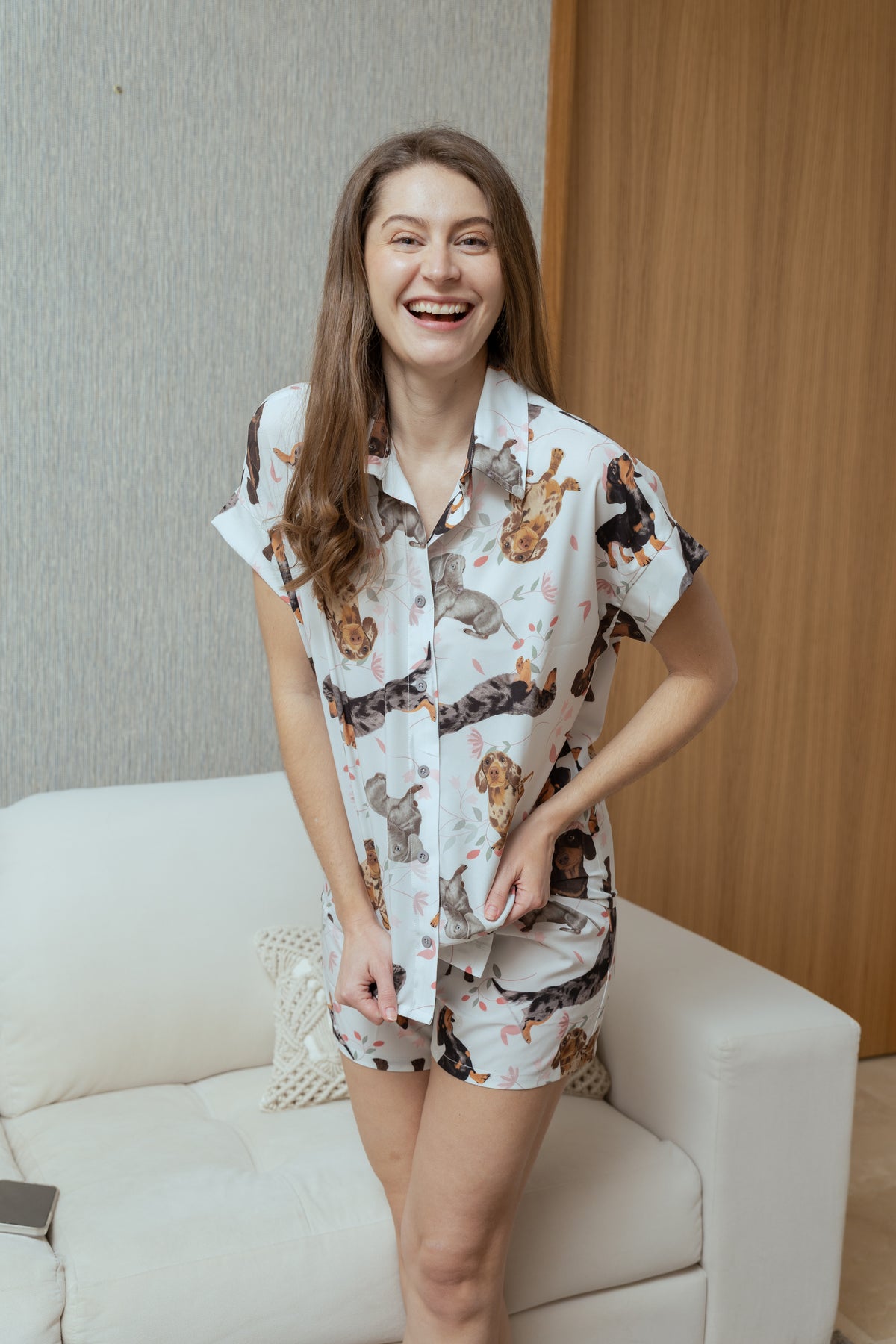 Pijama Short Salchicha Gris