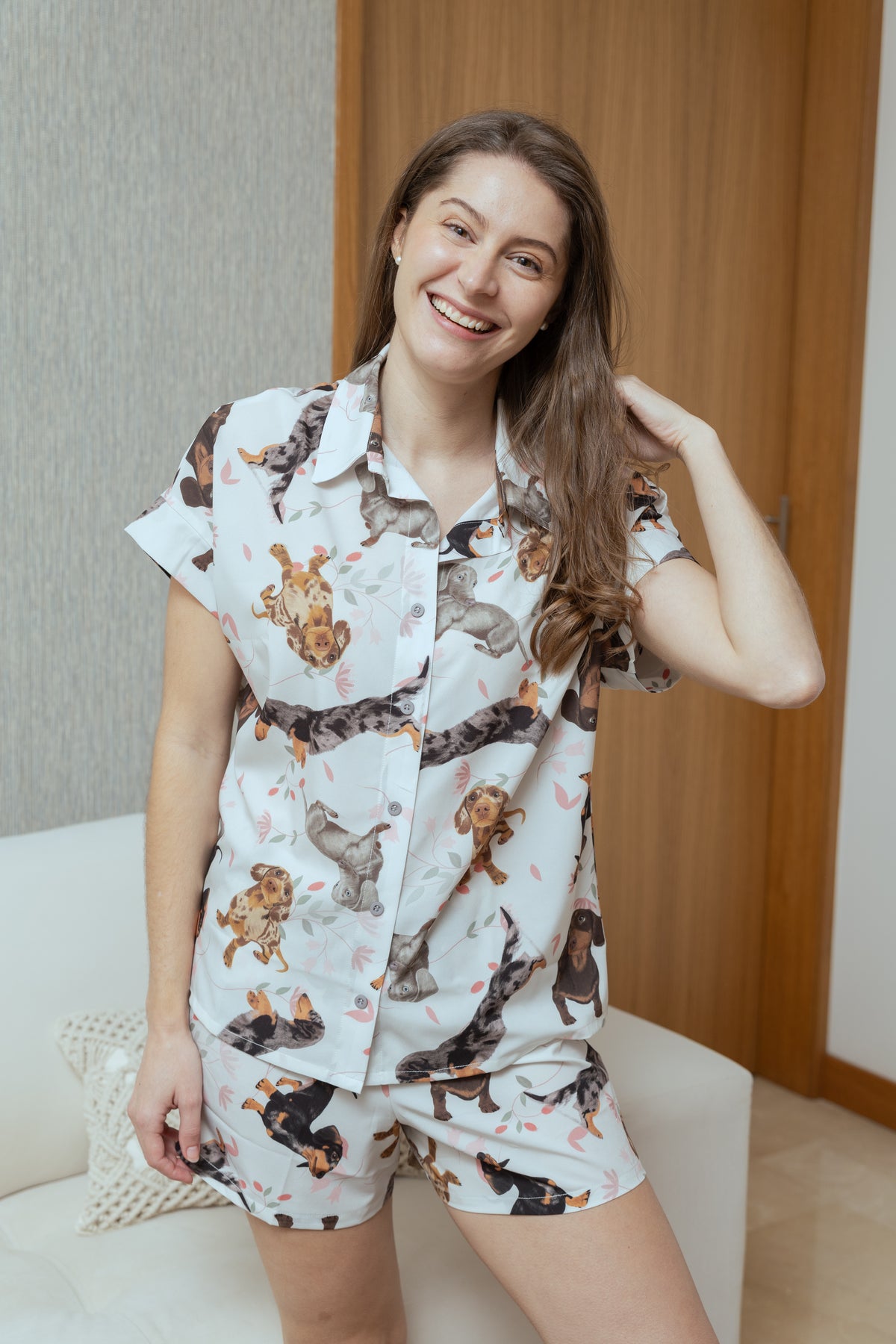 Pijama Short Salchicha Gris
