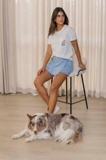 Camiseta Básica Ext Bolsillo Bordado Gato