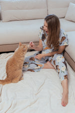 Pijama Pantalón Gatos Criollos Azul