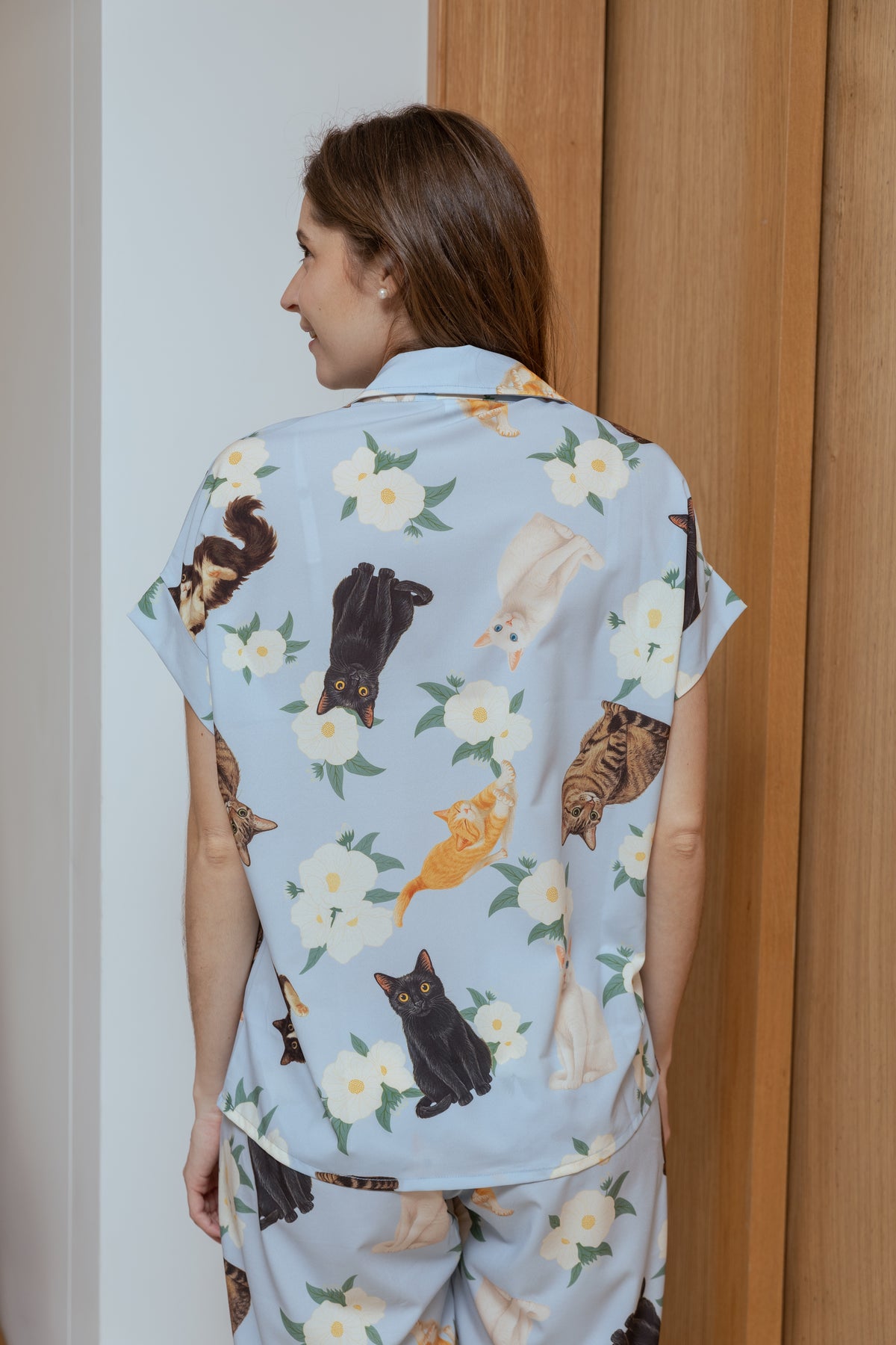 Pijama Pantalón Gatos Criollos Azul