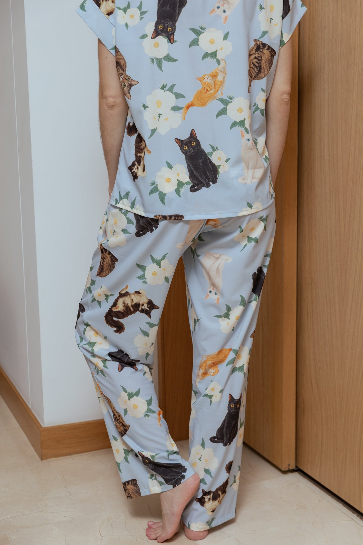 Pijama Pantalón Gatos Criollos Azul