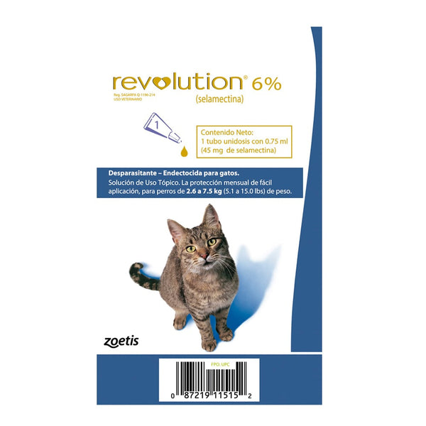 Desparasitante Endectocida para Gatos Revolution 6%