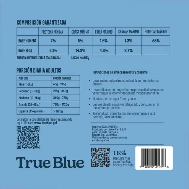True Blue - Adulto Salmon sensitive x 5 UND (2,5 KG)