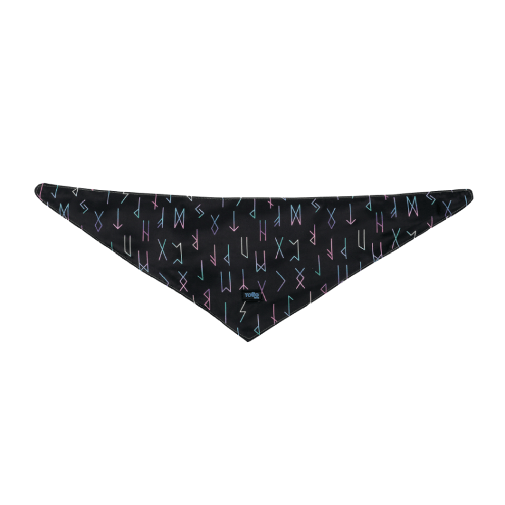 Pañuelo Para Mascotas Totto Menta Doble Faz 2.0 Negro Figuras Letras