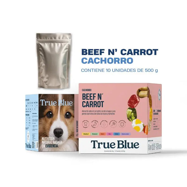 TRUE BLUE - CACHORRO BEEF N CARROT X 10 UND
