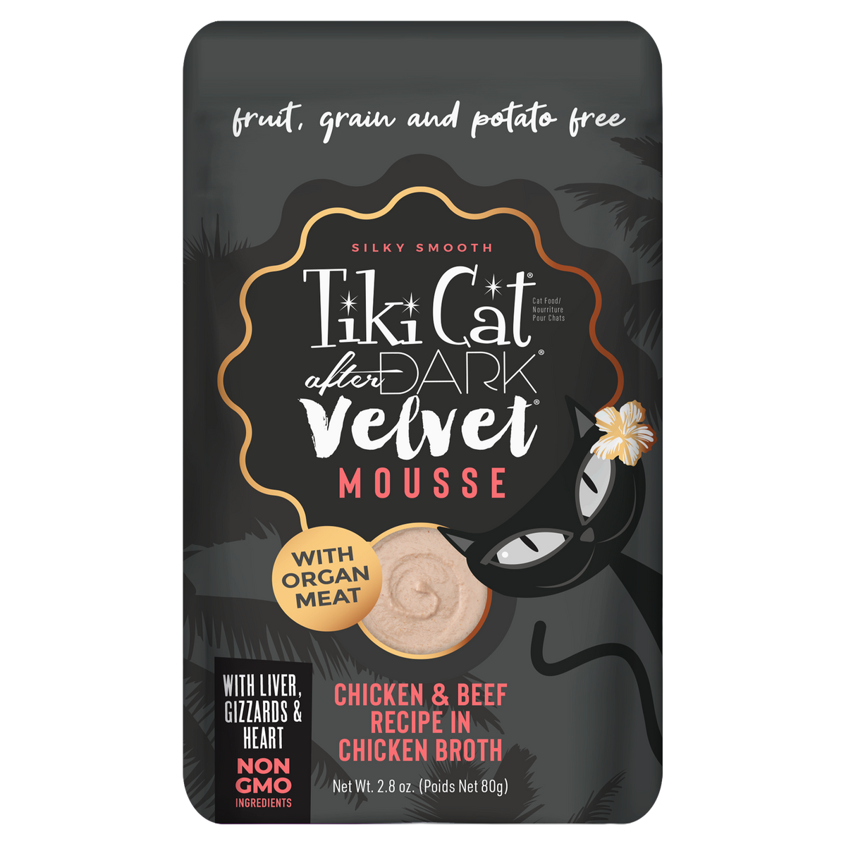 Velvet Mousse Pollo Y Carne En Caldo De Pollo 80Gr Pouch Tiki Cat After
