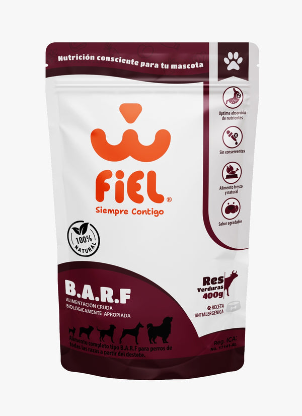 Alimento Barf Perros Res y verduras Fiel