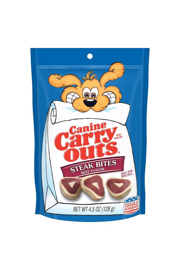 STEAK BITES CANINE CARRY OUTS X 128 G