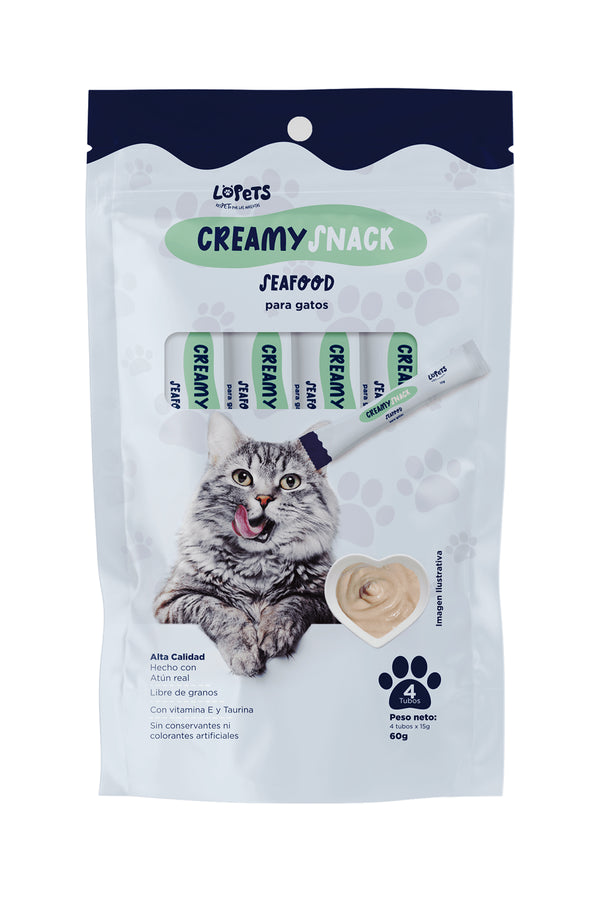 CREAMY SNACK GATOS SEA FOOD X 60 GR