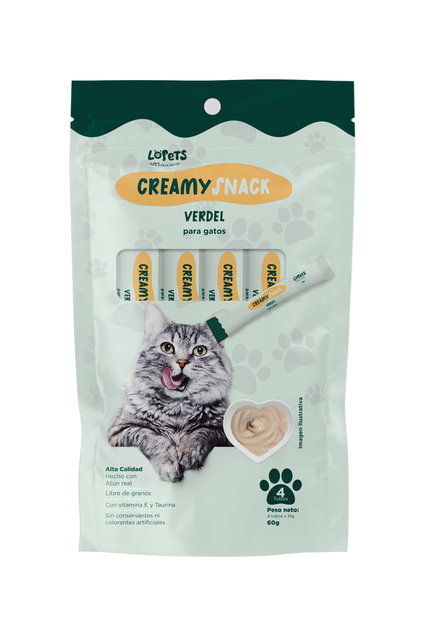 CREAMY SNACK GATOS VERDEL X 60 GR