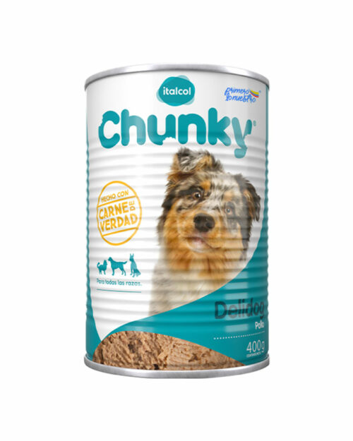 Chunky Delidog Trozos de Pollo Lata Alimento para Perros Italcol 400gr