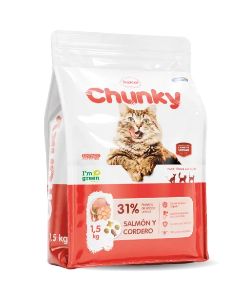 Chunky Gatos Salmón y Cordero Alimento para Gatos Italcol