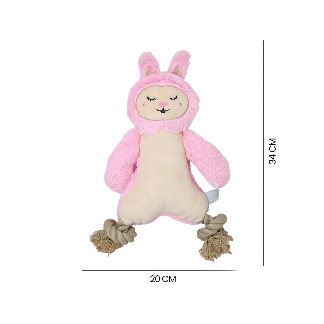 CONEJOTA ROSA FELPA CON PATAS DE CUERDA DOGM DKT PW10019