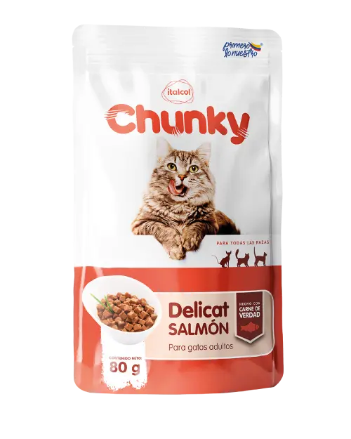 Chunky Delicat Trozos de Salmón Alimento para Gatos Italcol 80gr