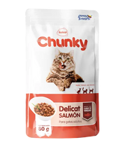 Cargar imagen en el visor de la galería, Chunky Delicat Trozos de Salmón Alimento para Gatos Italcol 80gr
