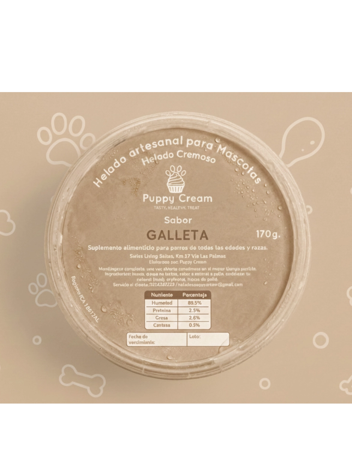 HELADO ARTESANAL GRANDE PUPPY CREAM