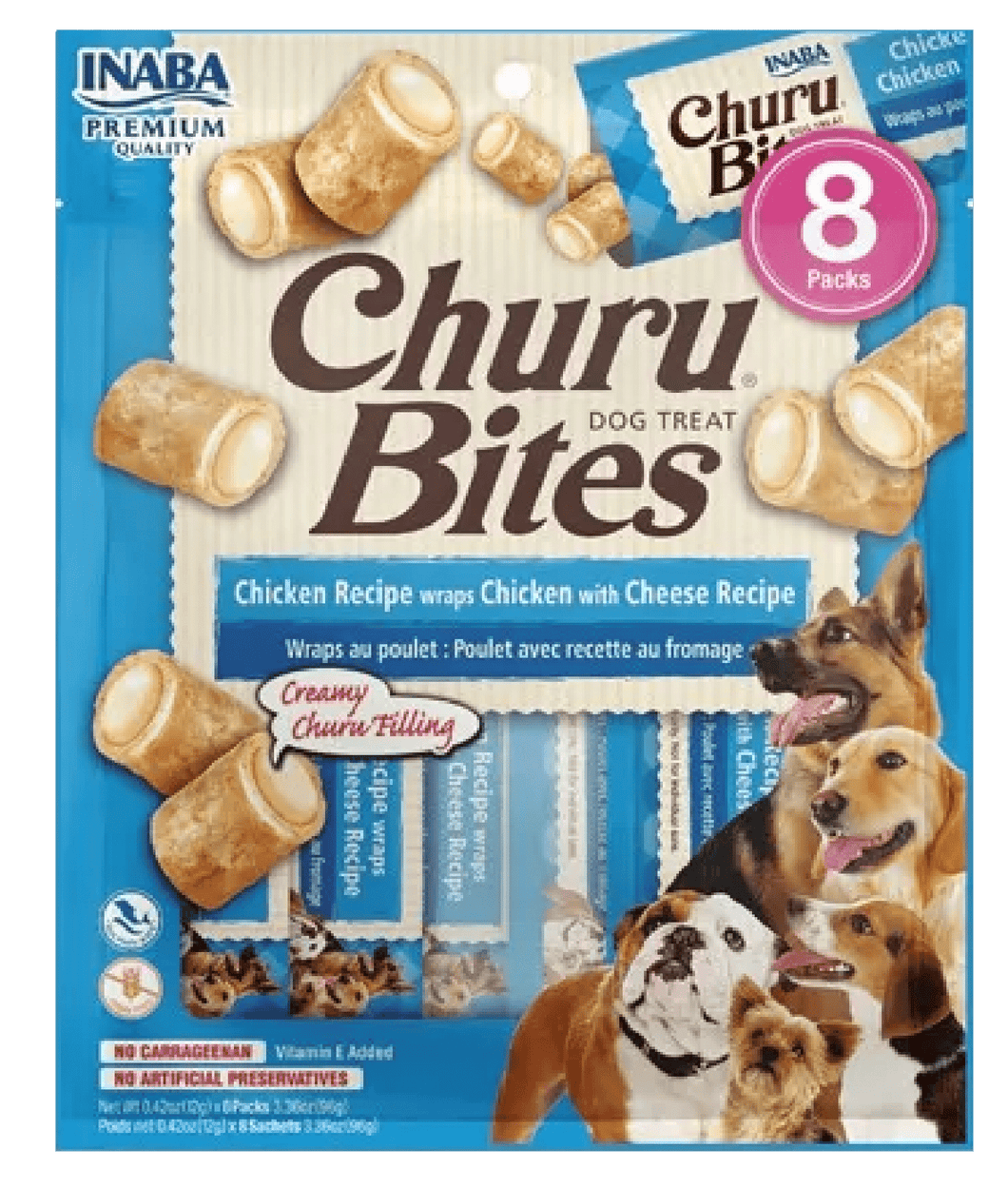 Snack Cremoso Para Perro Inaba Churu Bites Pollo Wraps Con Queso - 96 Gr
