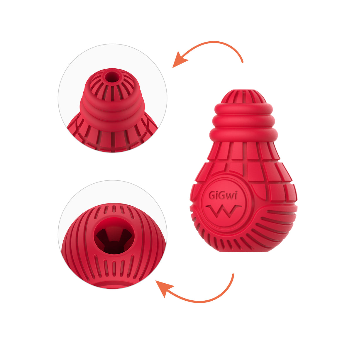 JUGETE BOMBILLA DISPENSADOR ROJO COMIDA PERRO GIGWI