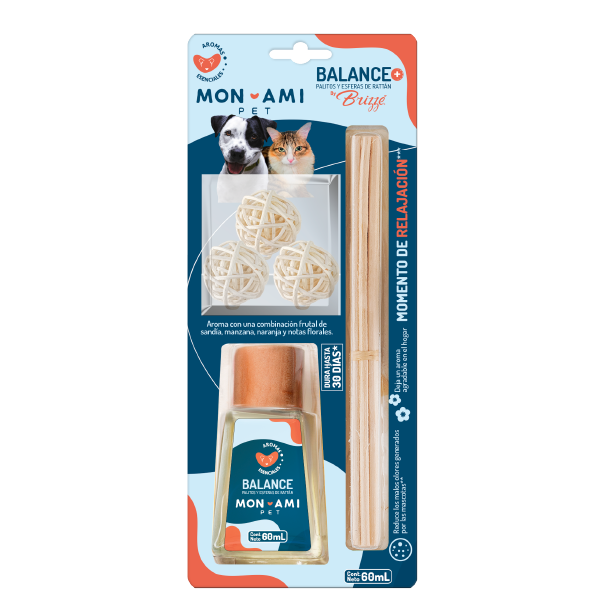 AMBIENTADOR PALITOS DE RATTAN BALANCE+ 60ML MON AMI (19%)