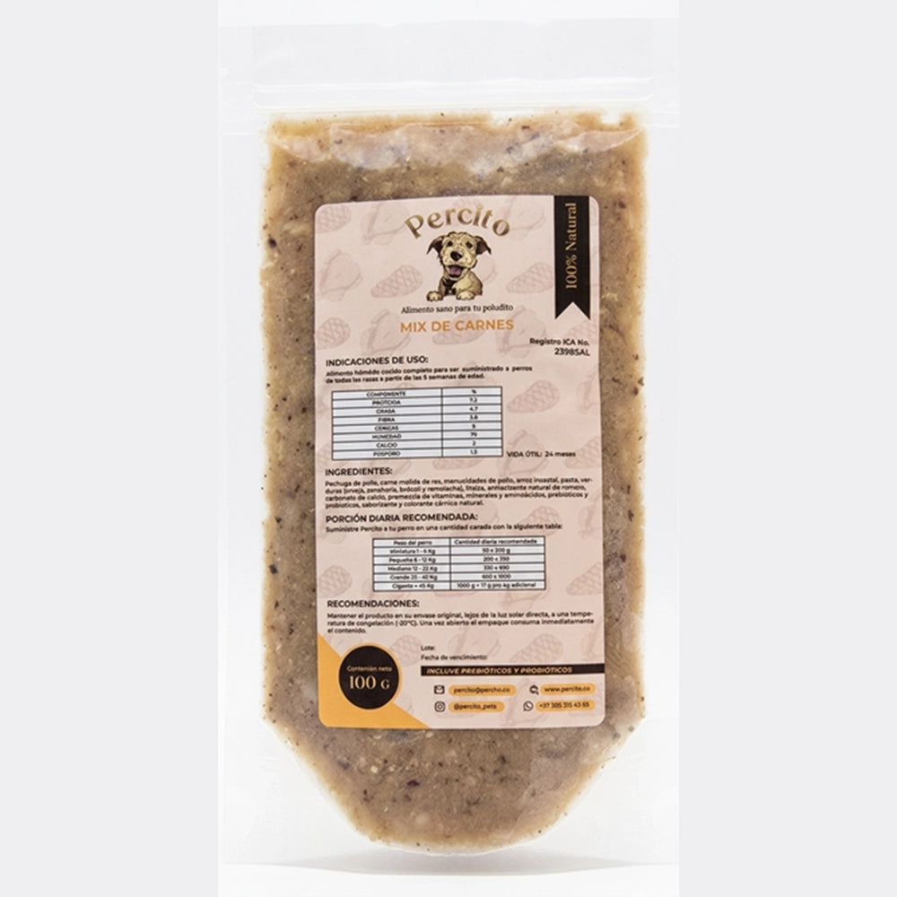 MIX DE CARNES X 100 GR BOLSA PERCITO