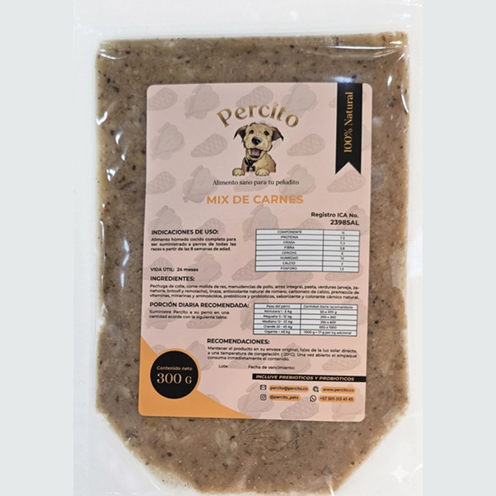 MIX DE CARNES X 300 GR BOLSA PERCITO