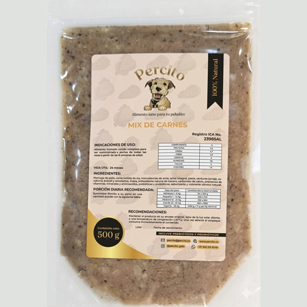 MIX DE CARNES X 500 GR BOLSA PERCITO