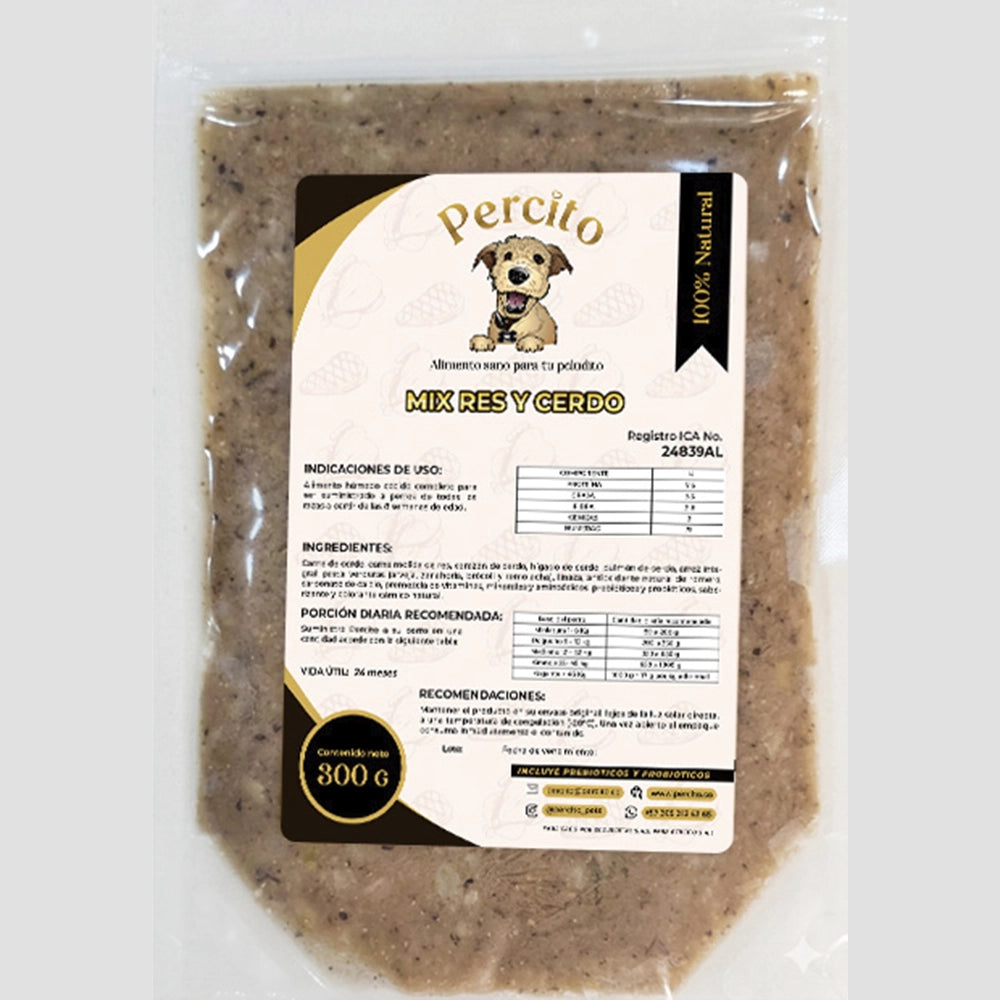 MIX RES Y CERDO X 300 GR BOLSA PERCITO