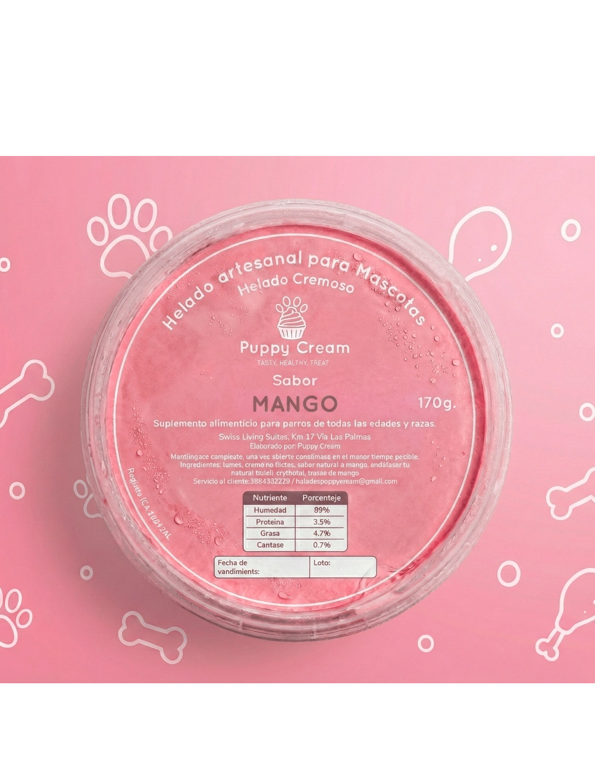 HELADO ARTESANAL GRANDE PUPPY CREAM