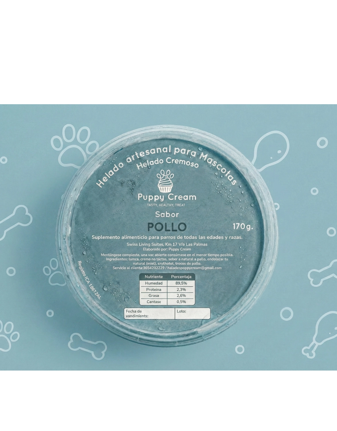 HELADO ARTESANAL GRANDE PUPPY CREAM
