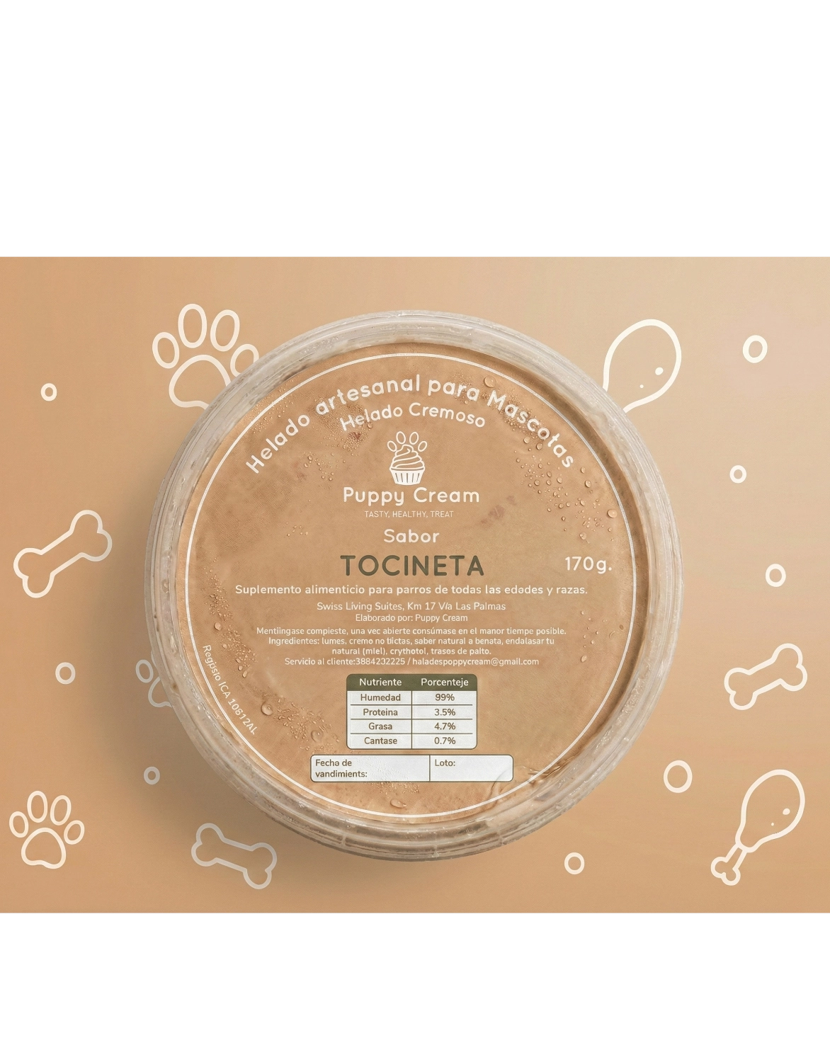 HELADO ARTESANAL GRANDE PUPPY CREAM