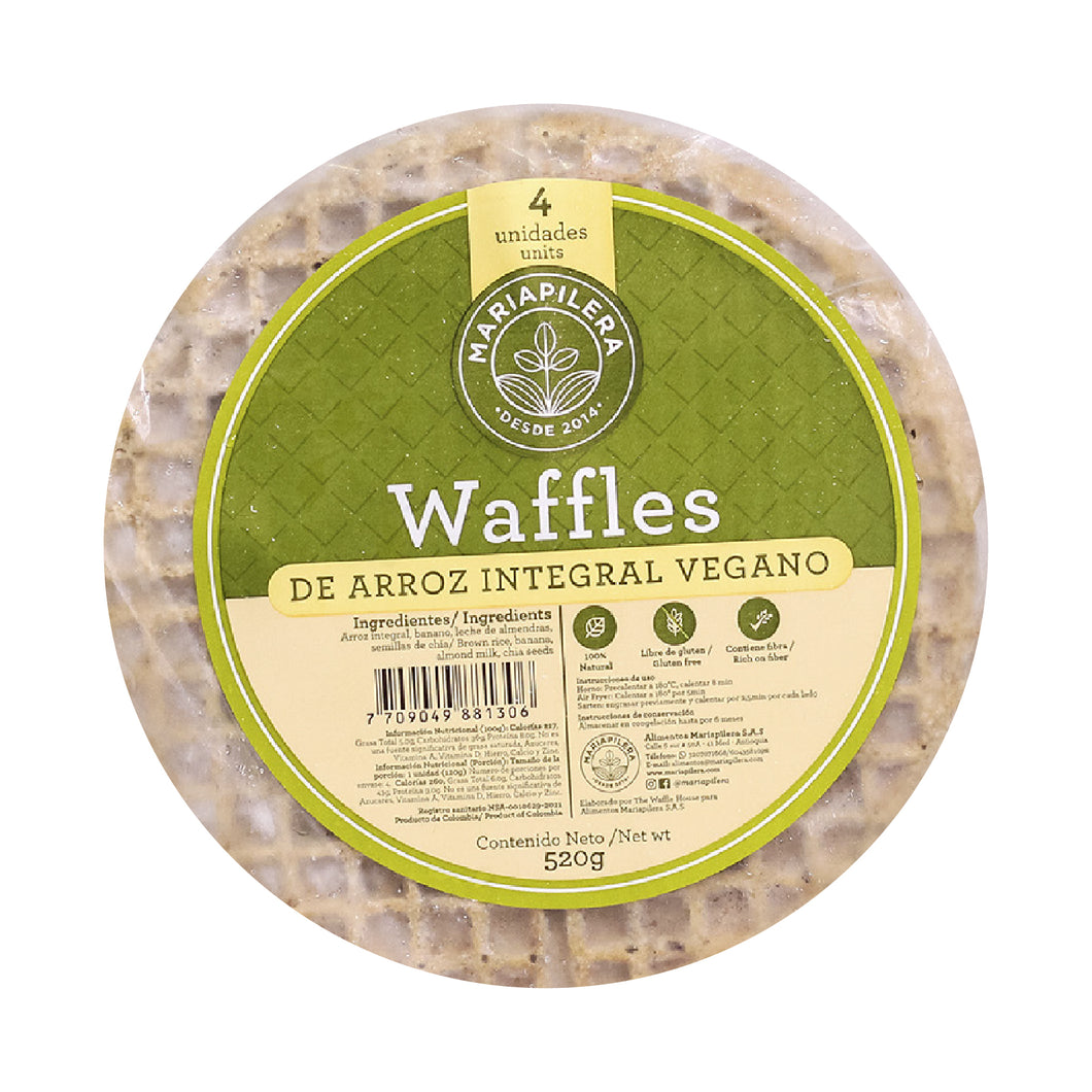 WAFFLES DE ARROZ INTEGRAL VEGANOS MARIAPILERA